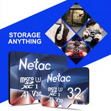 Netac 32GB MicroSD Memory Card – Class 10 UHS-I U1 A1, Up to 90MB/s