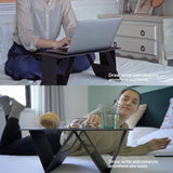 NNEOBA Portable Laptop Desk Stand: Foldable & Adjustable, Ideal for Bed, Couch, Office - Black