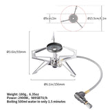 NNEOBA 2900W Pressure Regulator Camping Stove Silver