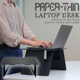 NNEOBA Portable Laptop Desk Stand: Foldable & Adjustable, Ideal for Bed, Couch, Office - Black