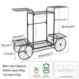NNEOBA Large Metal Plant Stand Indoor 6 Tier Garden Cart