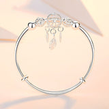 NNEOBA Feather Round Bead Charm Bracelet