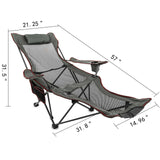 NNEOBA Outdoor Folding Camp Chair with Backrest & Footrest