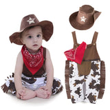 Baby Cowboy Costume Set 3Pcs Romper, Hat & Scarf