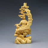 NNEOBA Wooden Guanyin: Tranquil Buddha Sculpture for Stylish Living Room Decor