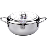 Japanese 304 Stainless Steel Deep Frying Pot with Lid