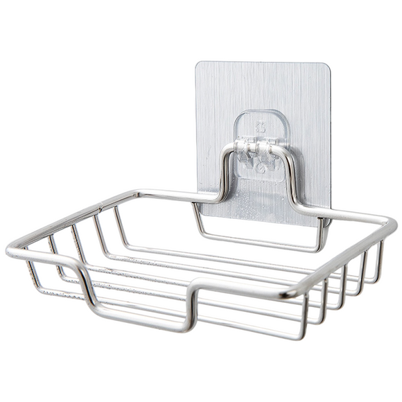 NNEOBA High Quality Soap Rack Wall Mounted Soap Holder Stainless Steel Soap Sponge Dish Bathroom Accessories Soap Dishes Self Adhesive