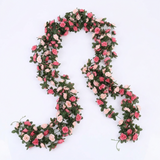 250CM Artificial Rose Flower Garland Silk & Plastic Floral Vine