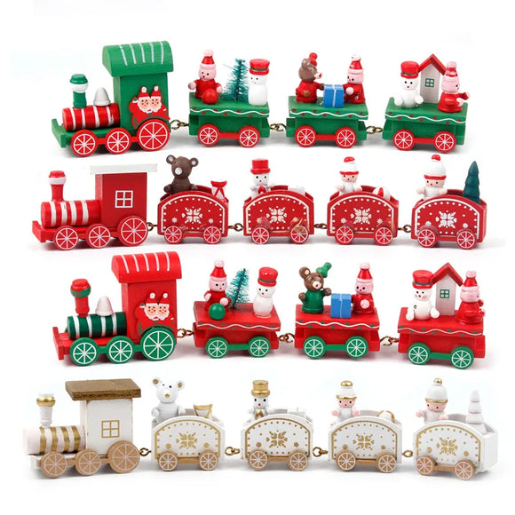 NNEOBA Rustic Wooden Train Christmas Ornament – Festive Merry Christmas Decoration