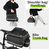 NNEOBA 3-in-1 Waterproof Bike Trunk Bag Canvas Travel Luggage Black