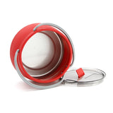 NNEOBA 1L Folding Silicone Camping Kettle Pot Red