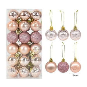 NNEOBA 36pcs Rose Gold Christmas Balls - Xmas Tree Ornaments Set