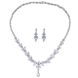Elegant Cubic Zirconia Jewelry Set for Women – Necklace & Stud Earrings