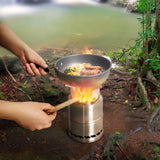 NNEOBA Portable Wood-Burning Camping Stove Silver