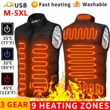 9-Zone USB Heated Vest – Graphene Electric Heating Vest for Men & Women