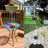 NNEOBA Mini Solar Water Fountain Pool Pond Waterfall Fountain Garden Decoration Outdoor Bird Bath Solar Powered Fountain Floating Water