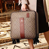 Luxury PU Leather Rolling Suitcase Set with Matching Handbag