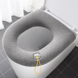 NNEOBA Winter Warm Toilet Seat Cover Closestool Mat 1Pcs Washable Bathroom Accessories Knitting Pure Color Soft O-shape Pad Bidet Cover