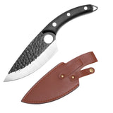 NNEOBA 2pcs Hand-Forged Boning Butcher Knife Set Black