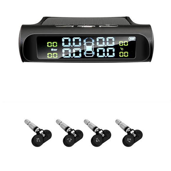 NNEOBA Solar Powered TPMS Wireless Tire Pressure Monitoring Black