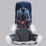 NNEOBA Waterproof Hiking Backpack Camping Rucksack Blue