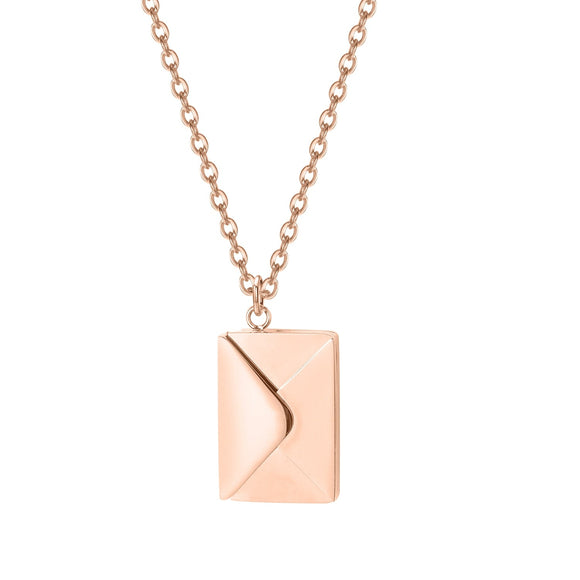 NNEOBA Love Letter Envelope Pendant Necklace Customized Stainless Steel Jewelry Confession Love You for Valentine Day Mother Day Gift