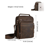 NNEOBA Vintage Genuine Leather Men's Small Shoulder Bag