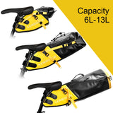 NNEOBA Waterproof 13L Bike Saddle Bag Foldable Rear Tail Trunk Yellow