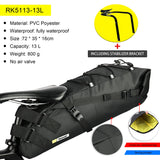 NNEOBA 13L Bike Saddlebag with Stabilizer Rack Rainproof Storage Set Black