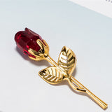 NNEOBA Valentines Day Gift Crystal Glass Rose Artificial Flower Silver Gold Rod Rose Flower for Girlfriend Wedding Gifts for Guest