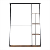 NNEDSZ Clothes Rack Coat Stand 172cm 4-Tier Walnut