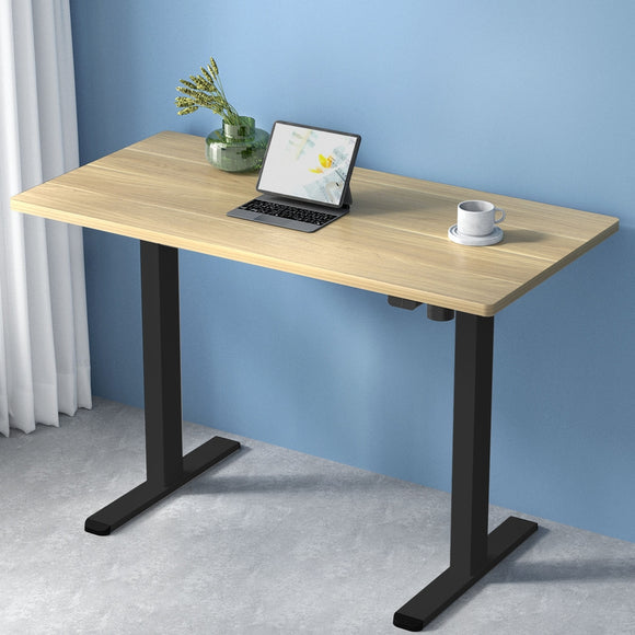NNEDSZ Artiss Standing Desk Motorised White Oak 120CM