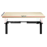 NNEDSZ Artiss Standing Desk Motorised White Oak 140CM