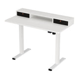 NNEDSZ Artiss Electric Standing Desk with Storage Shelf Drawer Office Table 120CM