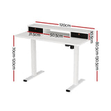 NNEDSZ Artiss Electric Standing Desk with Storage Shelf Drawer Office Table 120CM