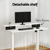 NNEDSZ Artiss Electric Standing Desk with Storage Shelf Drawer Office Table 120CM