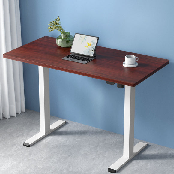 NNEDSZ Artiss Standing Desk Motorised Sit Stand Desks Walnut 140CM