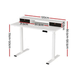 NNEDSZ Artiss Electric Standing Desk Dual Motor Office Table With Shelf Drawer120CM