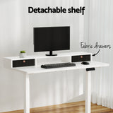 NNEDSZ Artiss Electric Standing Desk Dual Motor Office Table With Shelf Drawer120CM
