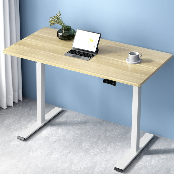 NNEDSZ Artiss Standing Desk Motorised Dual Motor 120CM White Oak