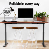 NNEDSZ Artiss Standing Desk Motorised Electric Dual Motor Rustic Brown 140CM