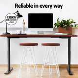NNEDSZ Artiss Standing Desk Motorised Electric Dual Motor Walnut 120CM