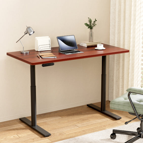 NNEDSZ Artiss Standing Desk Motorised Electric Dual Motor Walnut 140CM