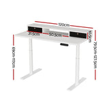 NNEDSZ Artiss Electric Standing Desk with Storage Rack Shelf Drawers White 120CM