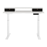 NNEDSZ Artiss Electric Standing Desk with Storage Rack Shelf Drawers White 120CM