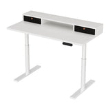 NNEDSZ Artiss Electric Standing Desk with Storage Rack Shelf Drawers White 120CM