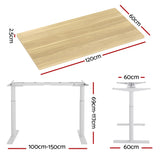 NNEDSZ Artiss Standing Desk Motorised Electric Dual Motor 120CM White Oak
