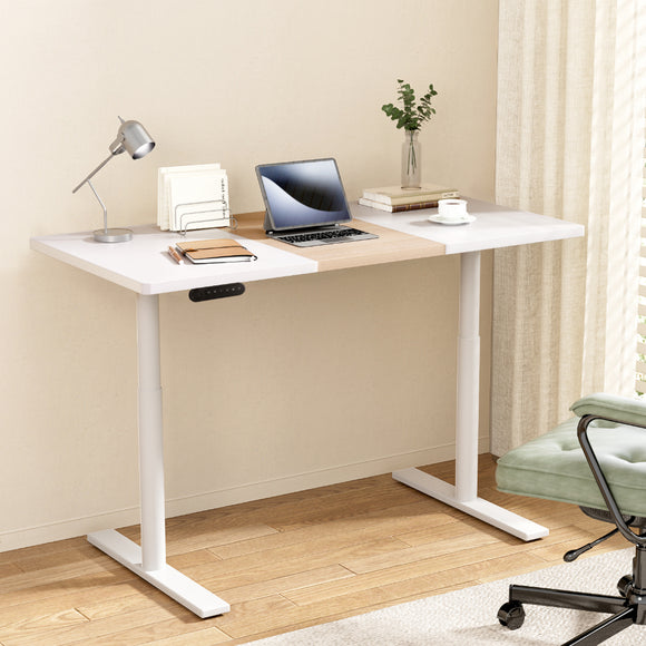 NNEDSZ Artiss Standing Desk Motorised Electric Dual Motor Splice White Pine 120CM