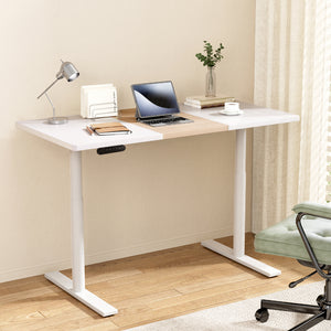 NNEDSZ Artiss Standing Desk Motorised Electric Dual Motor 140CM White Pine