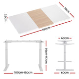 NNEDSZ Artiss Standing Desk Motorised Electric Dual Motor 140CM White Pine
